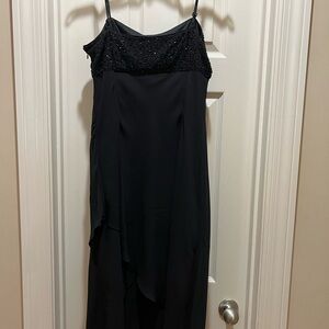 NWT Eva Blue Chic Black Asymmetrical Dress